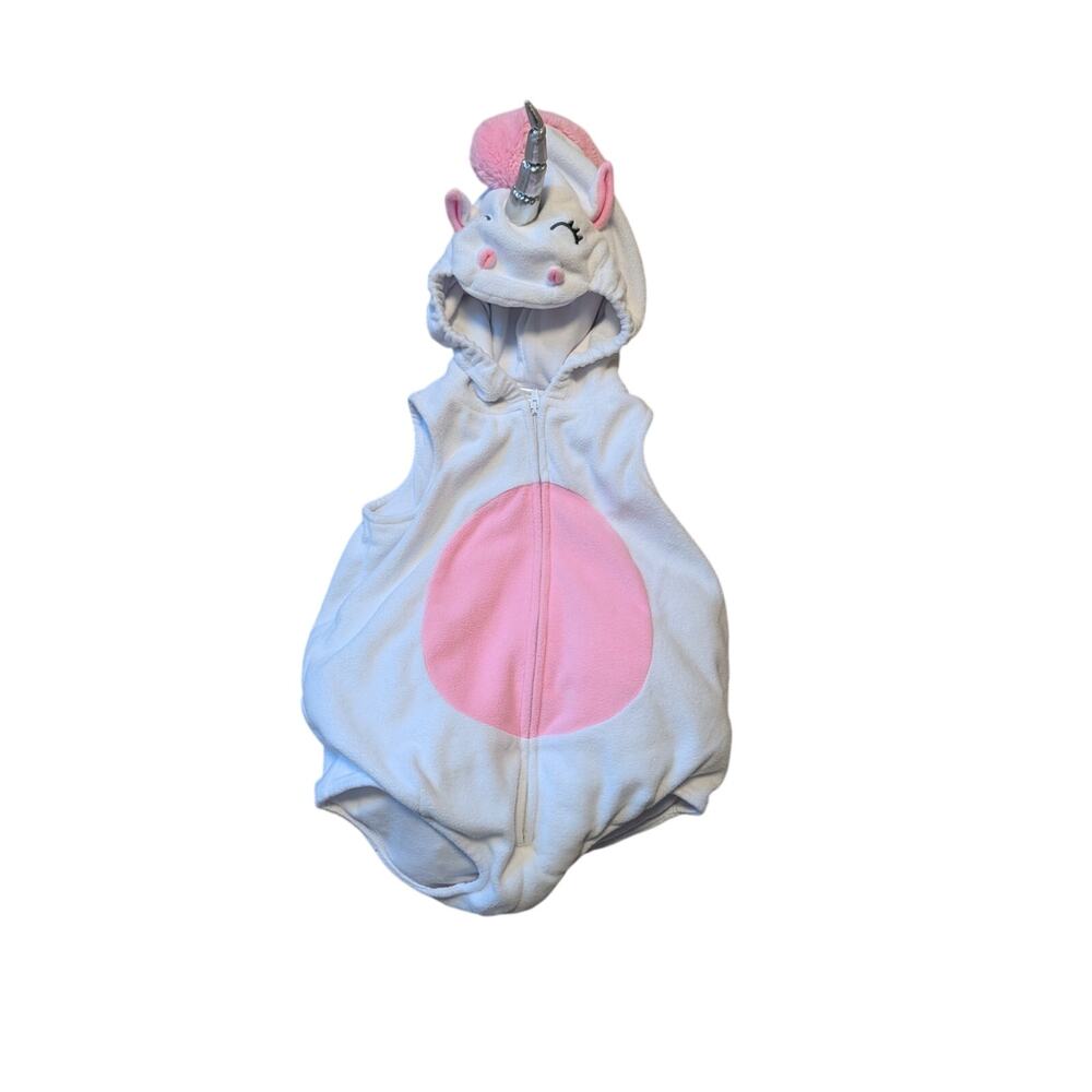 Carter's Baby Unicorn, Fleece Halloween Costume Vest Sleeveless White & Pink 12M - Picture 1 of 8